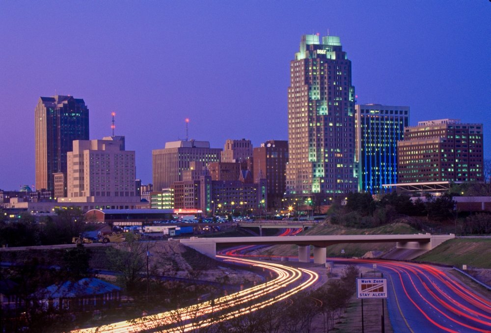 Raleigh, North Carolina skyline at dusk